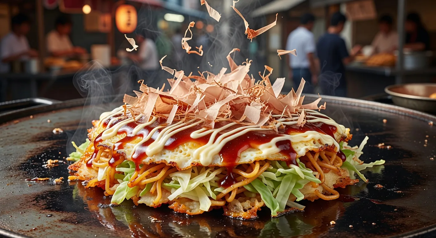 Hiroshima style okonomiyaki