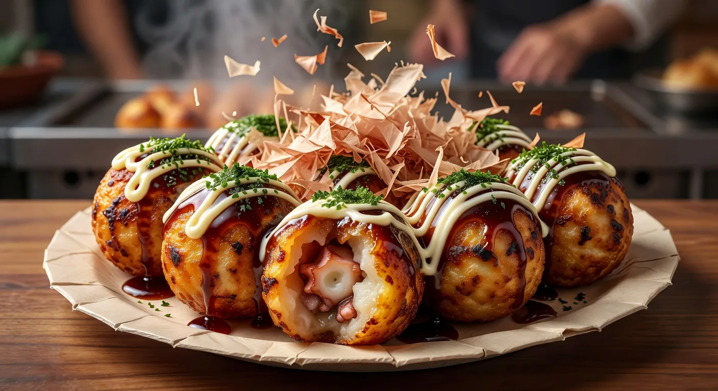 Osaka takoyaki street food